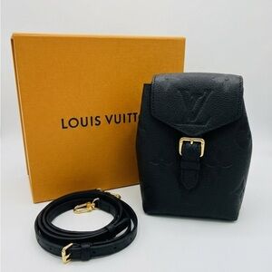Louis Vuitton Black Leather Backpack